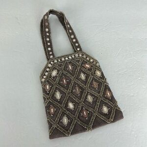 VNTG Marion Godart Mirrored Beaded Small Handbag